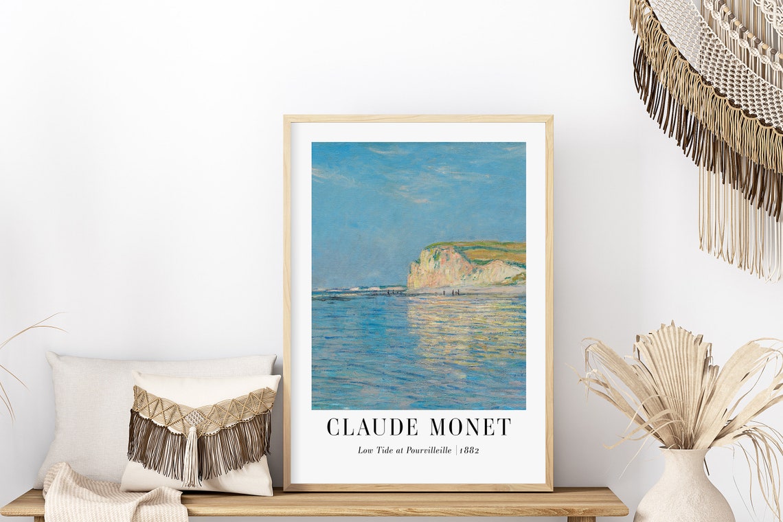 Claude Monet Low Tide at Pourville 1882 Normandy Beach Cliff Poster - Image 5