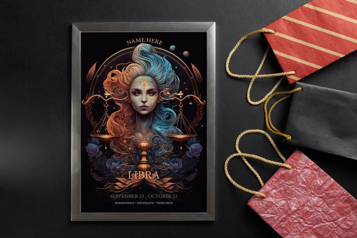 Personalized Virgo Zodiac Star Sign Name Custom Celestial Poster - Image 5