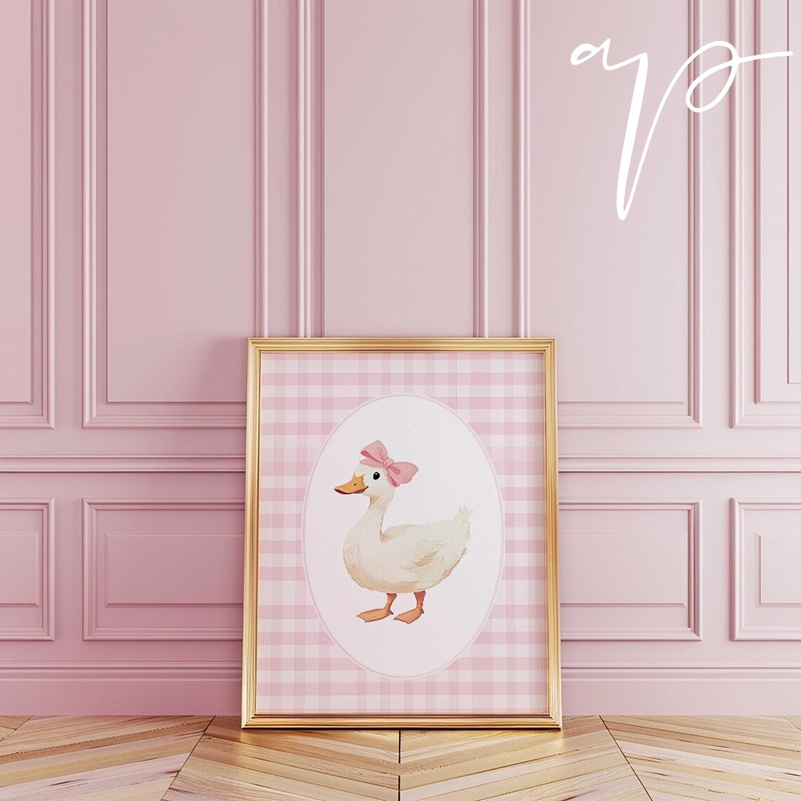 Duck Nursery Print, Pink Grandmillennial Decor - Image 3