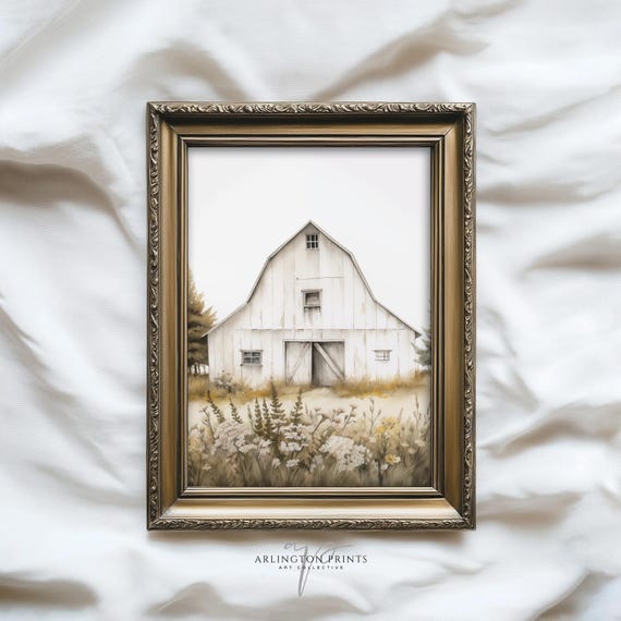 Rustic Barn Art Print, Farmhouse Summer Decor
