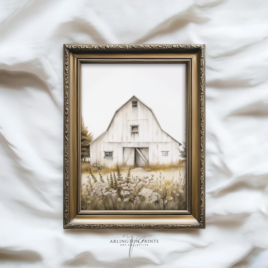 Rustic Barn Art Print, Farmhouse Summer Decor