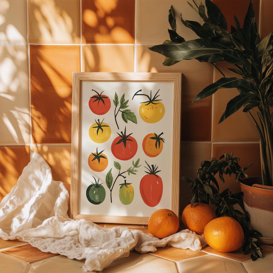 Colorful Tomatoes Kitchen Fruit Modern Fun Illustration Poster - Image 3