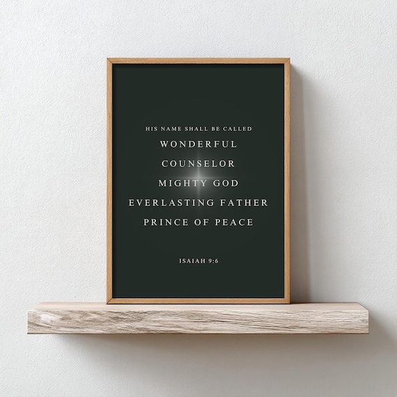 Isaiah 9 6 Wonderful Counselor Mighty God Scripture Faith Poster