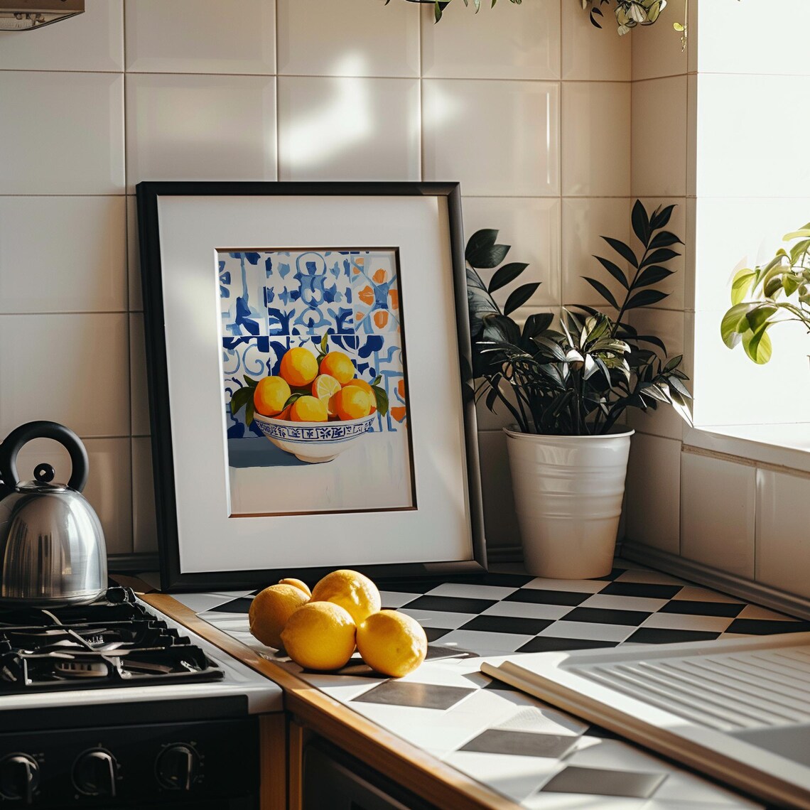 Trendy Oranges Kitchen Art Fruit Kitchen Decor Orange Citrus Modern Wall Art Mediterranean Style Trendy Italian Vibe Print - Image 4