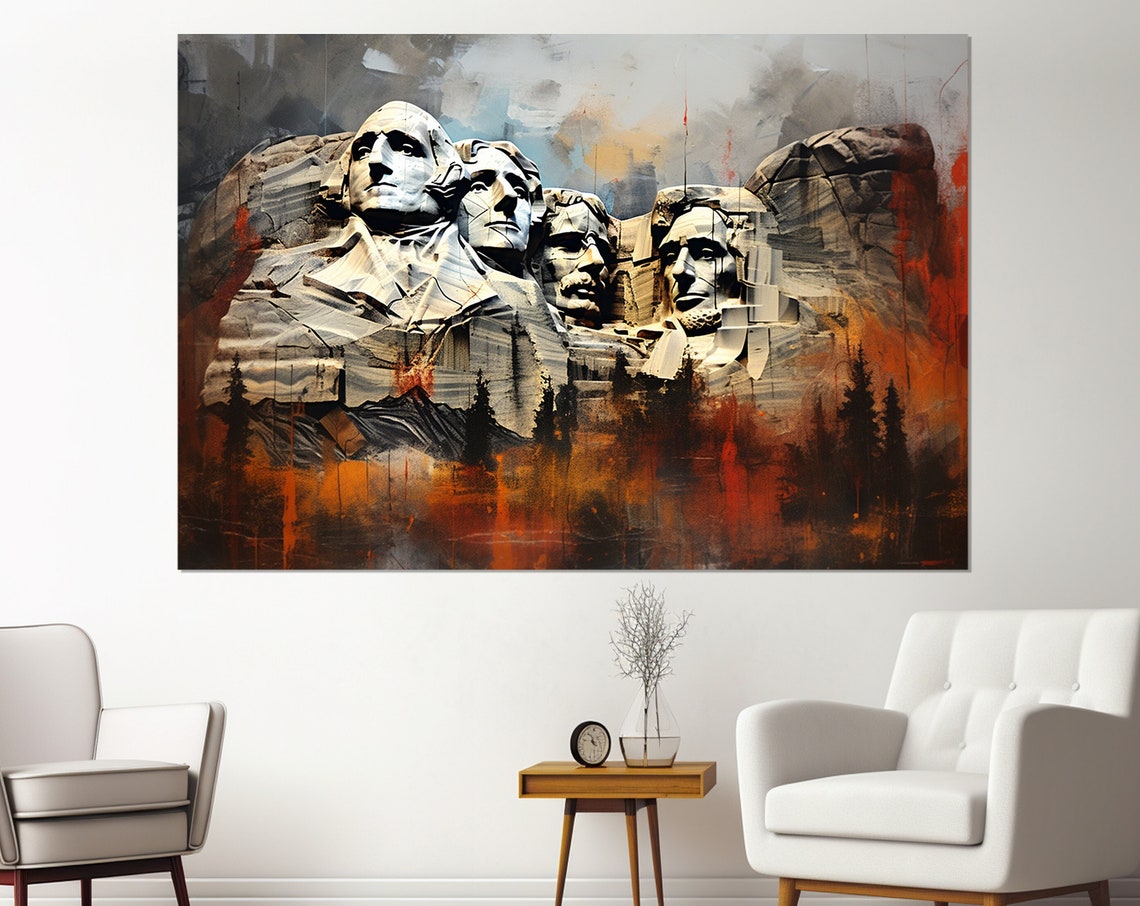 Abstract Mount Rushmore, Wall Art Print