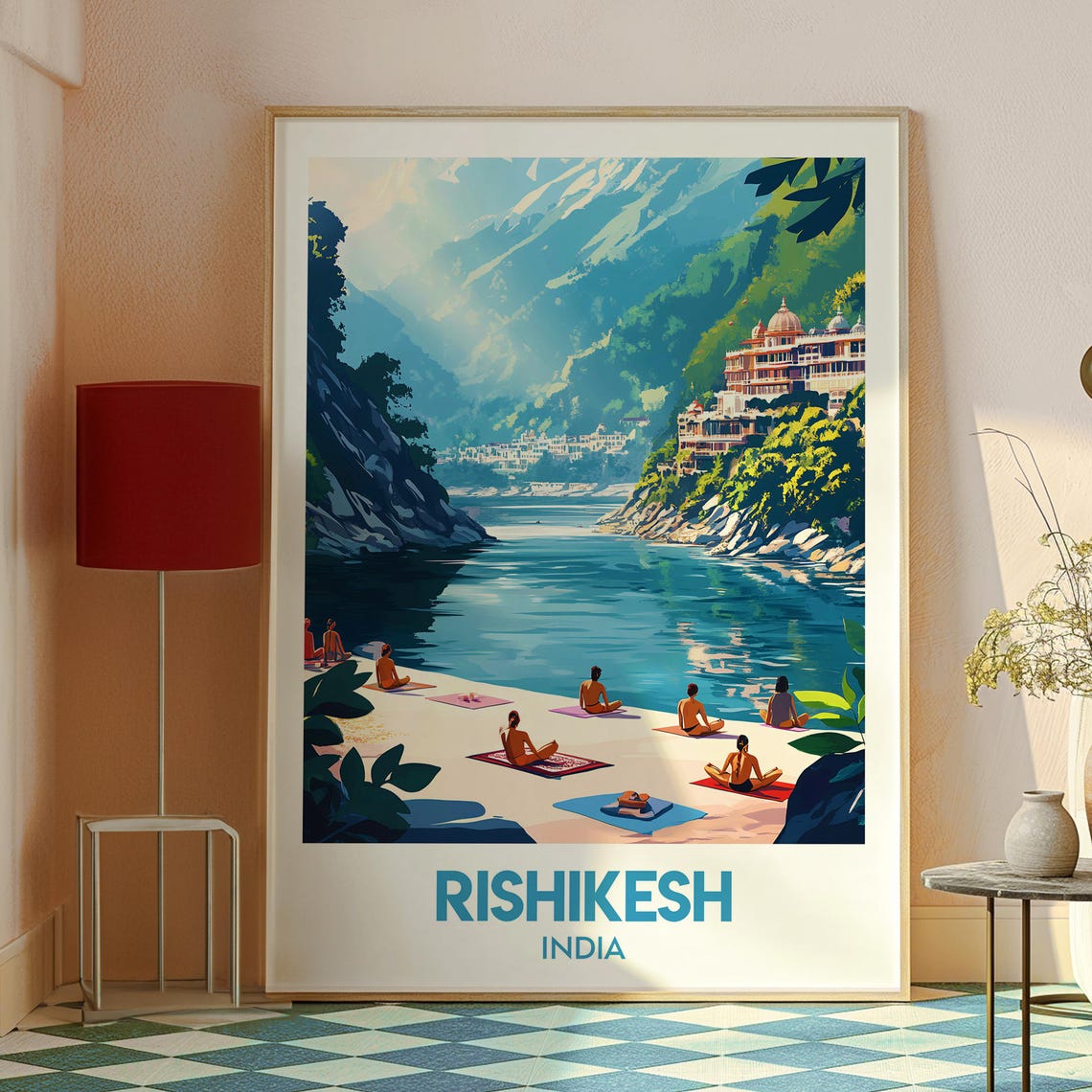Rishikesh India Ganges River Yoga Ashram Himalaya Travel Poster - Image 2