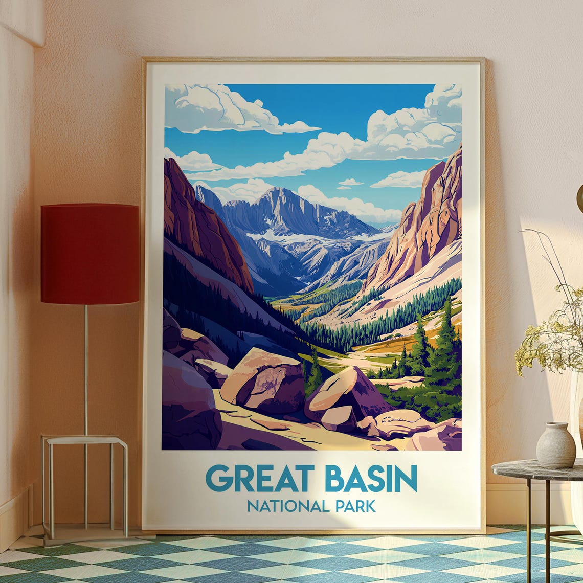 Great Basin National Park Mountain Valley Vintage Travel Poster - Image 2