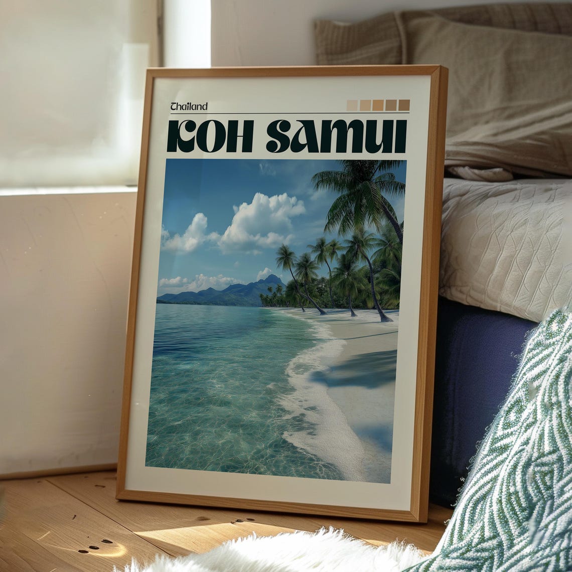 Koh Samui Thailand Island Palm Beach Photo Style Travel Art Poster - Image 3