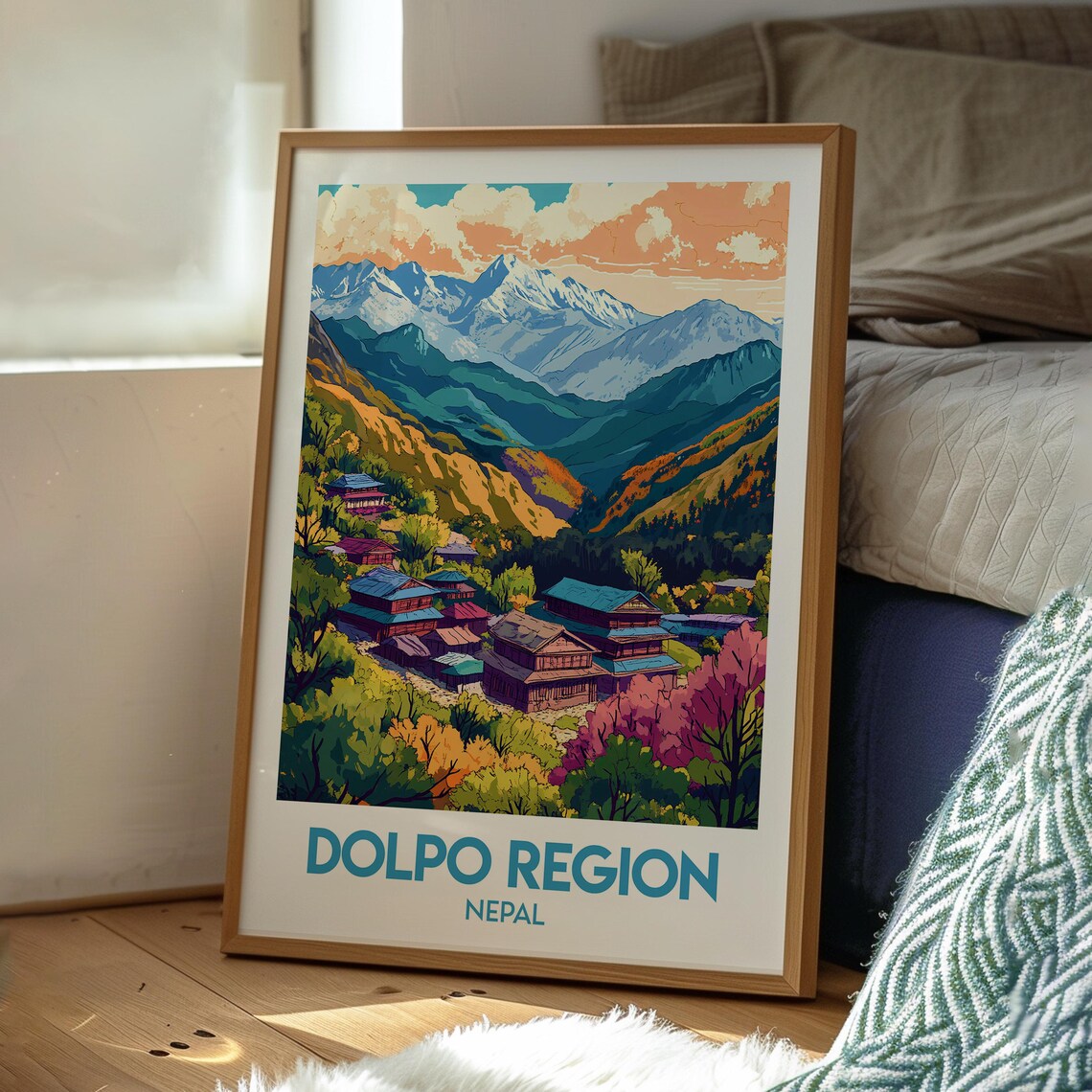 Dolpo Region Nepal Himalayan Mountain Village Sunset Travel Poster - Image 3