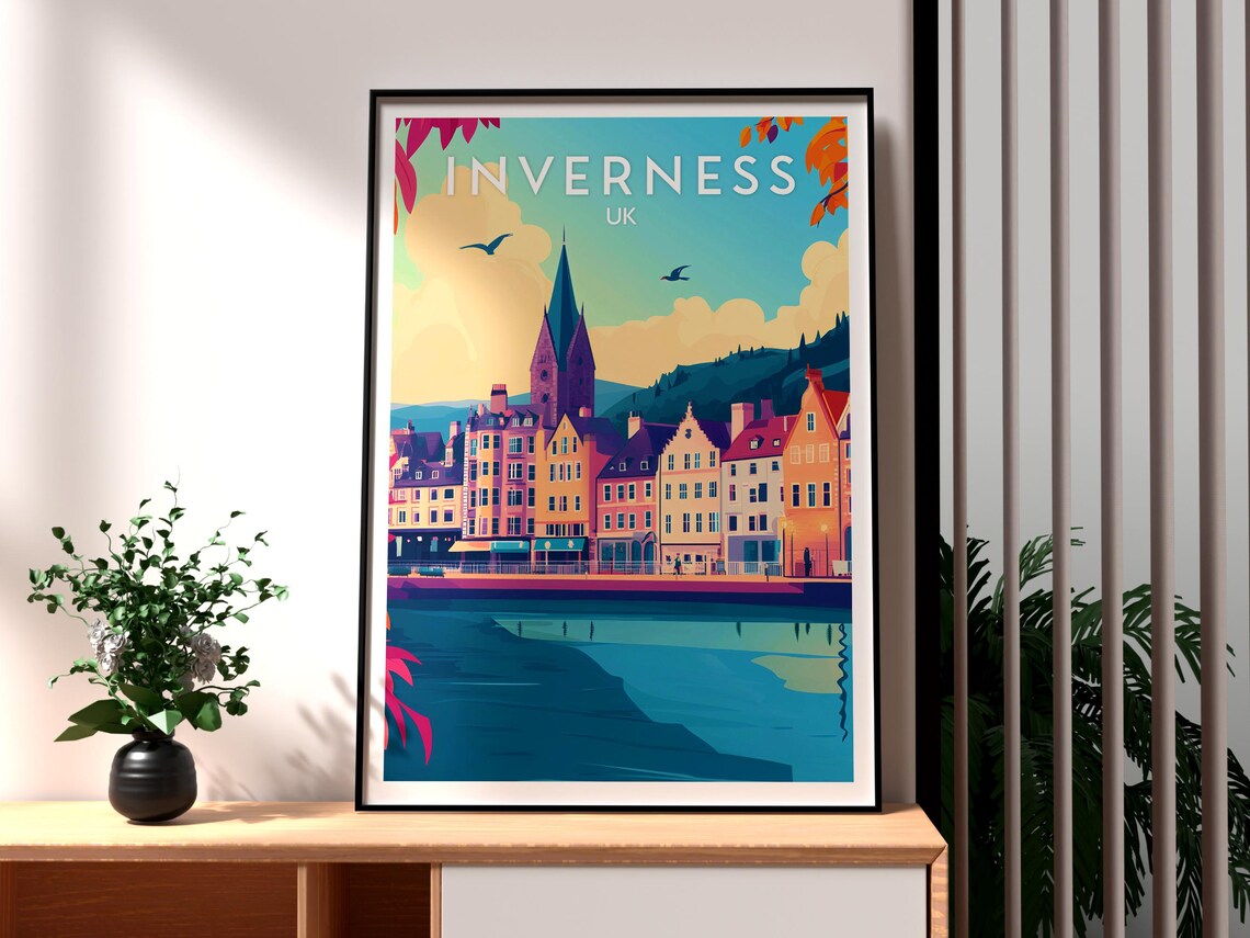 Inverness, Scotland Travel Poster, Gift for Traveller