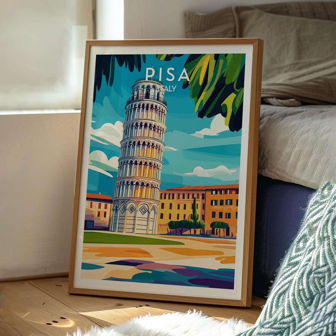 Pisa Italy Leaning Tower of Pisa Plaza Cypress Garden Poster - Image 3