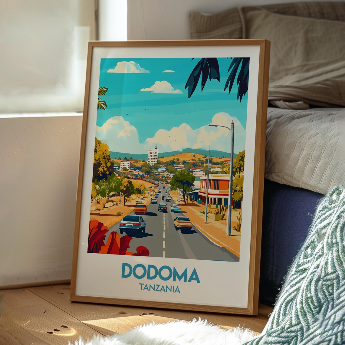 Dodoma Tanzania Capital City Avenue Sunny Street Travel Poster - Image 3