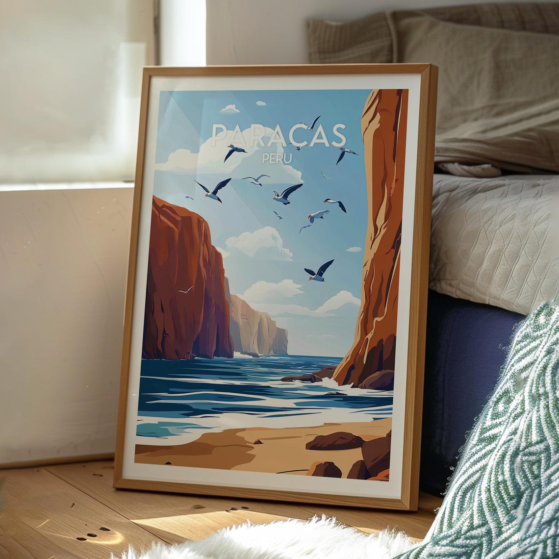 Paracas Poster Art Peru Travel Print Wall Backpacking South America - Image 3