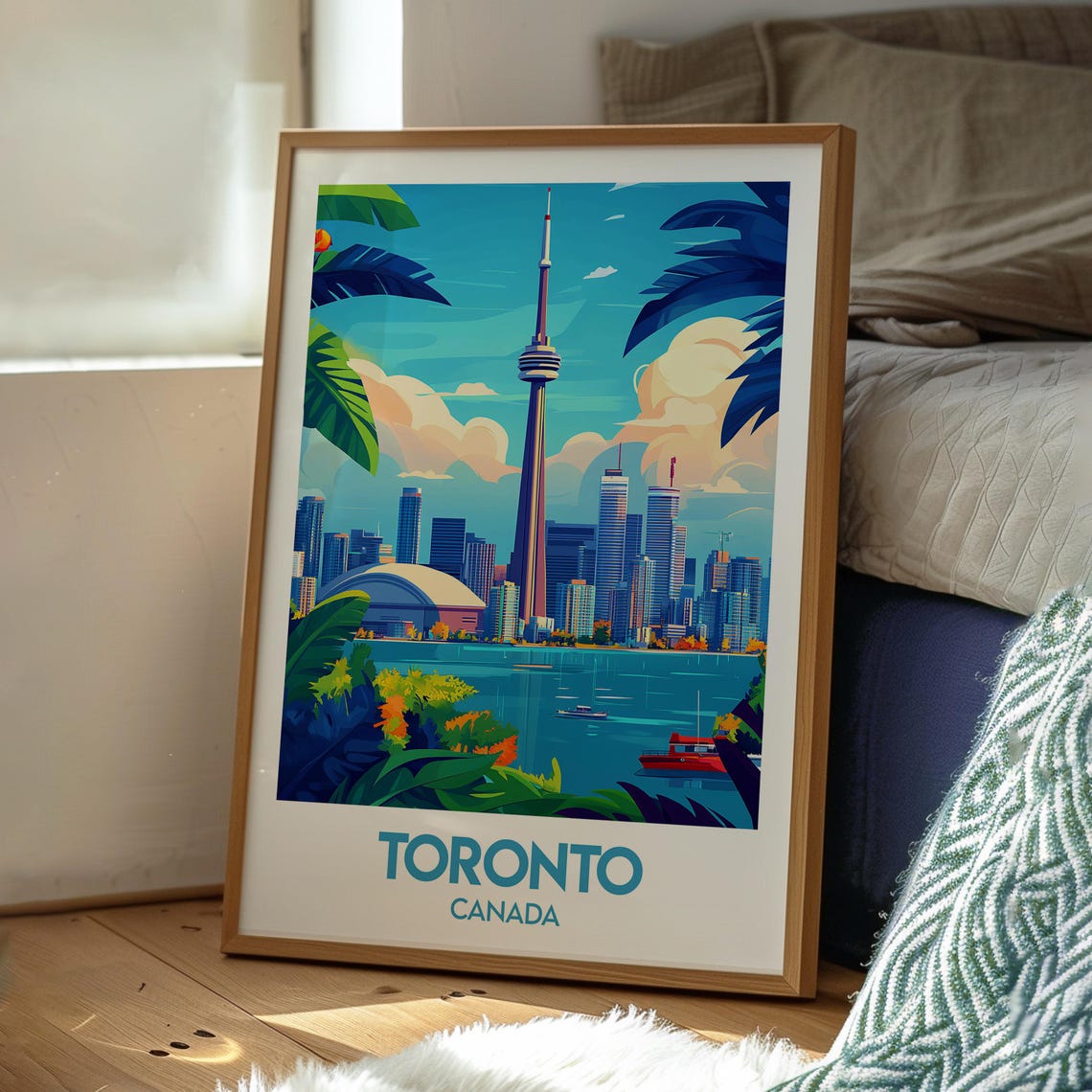 Toronto Canada CN Tower City Skyline Harbor Sunset Travel Poster - Image 3