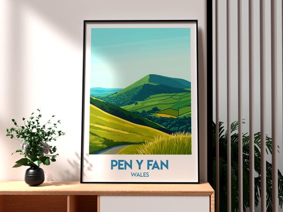 Pen Y Fan Print Wales Wall Art Brecon Beacons Poster Uk Countryside Gift For Traveller Nature Hiking