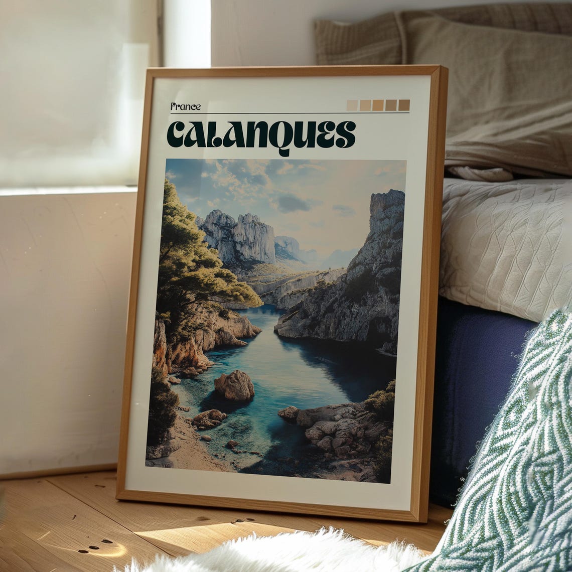 Calanques France Turquoise Cove Limestone Cliffs Travel Poster - Image 3