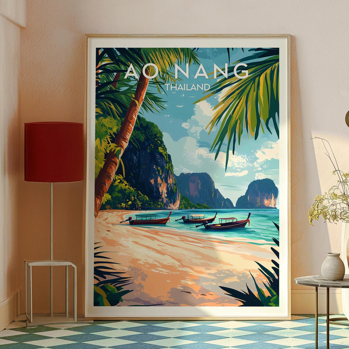 Ao Nang Travel Print Thailand Wall Art Krabi Beach Poster Backpacking Gift For Traveller - Image 2