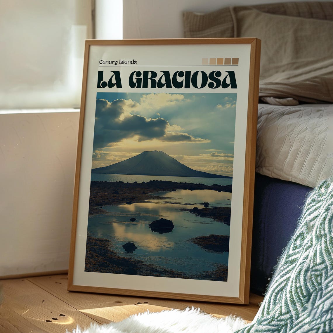 La Graciosa Canary Islands Volcano Peak Ocean Sunset View Poster - Image 3