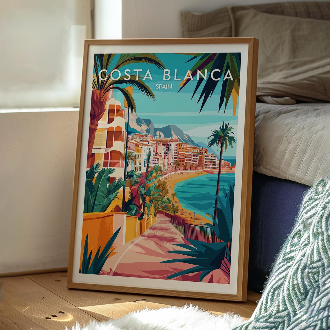 Retro Costa Blanca Spain Promenade Sea View Holiday Art Poster - Image 3