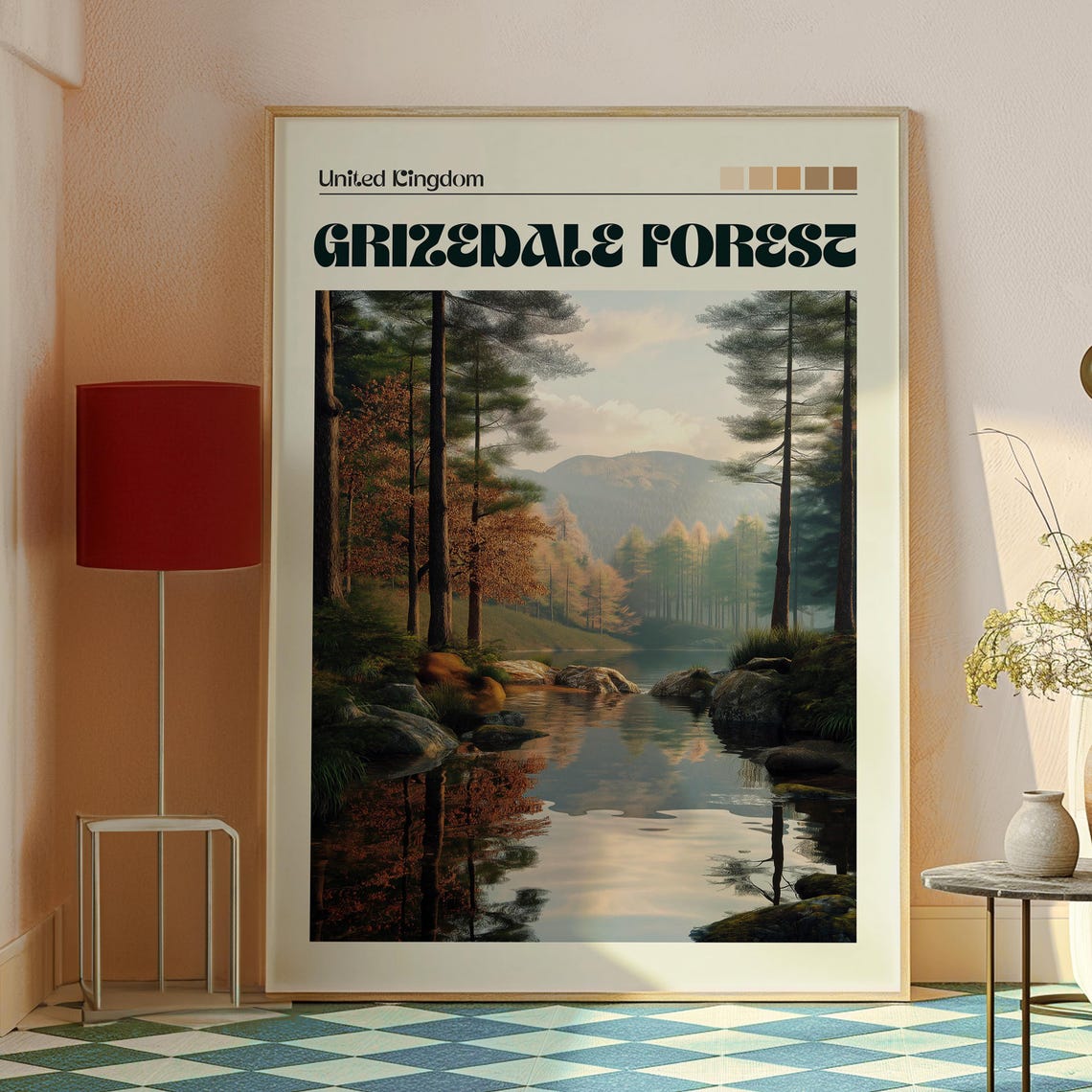 Grizedale Forest Lake District Travel Poster - Image 2