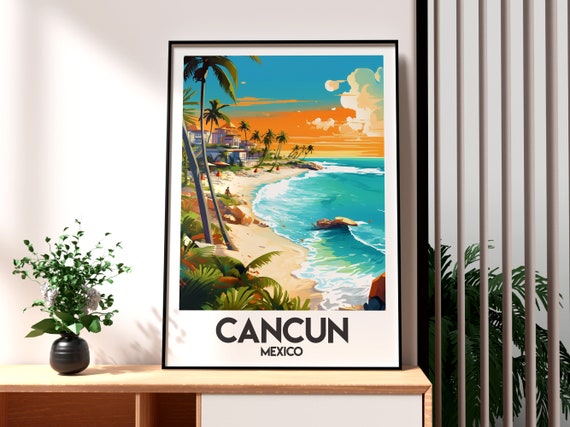 Cancun Print Mexico Wall Art Beach Poster Travel Spring Break