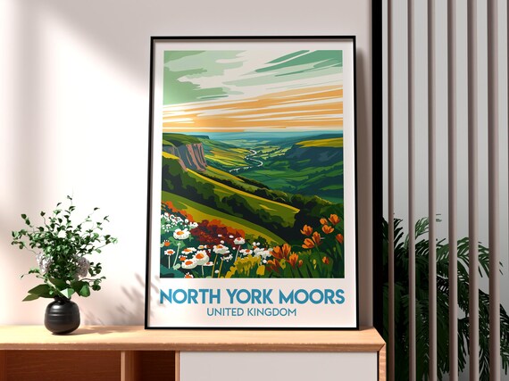 North York Moors United Kingdom Wildflower Moorland Valley Poster