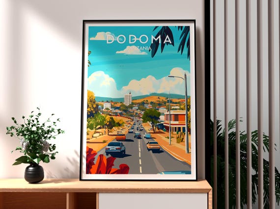Dodoma Travel Print Tanzania Wall Art Poster Africa City