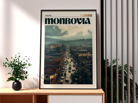Monrovia Poster Liberia Print Travel Art Africa Wildlife