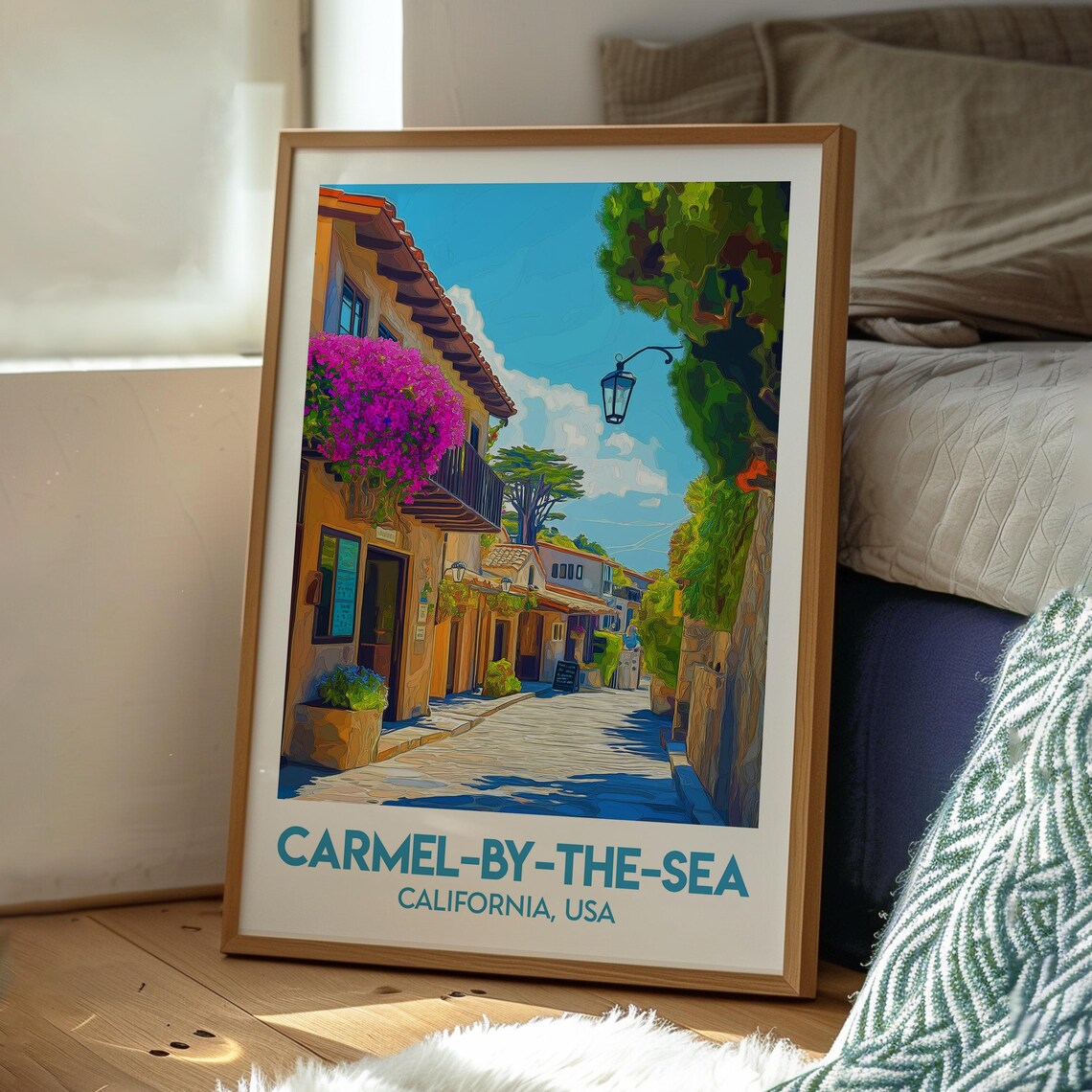 Carmel-by-the-Sea California Bougainvillea Street Village Poster - Image 3