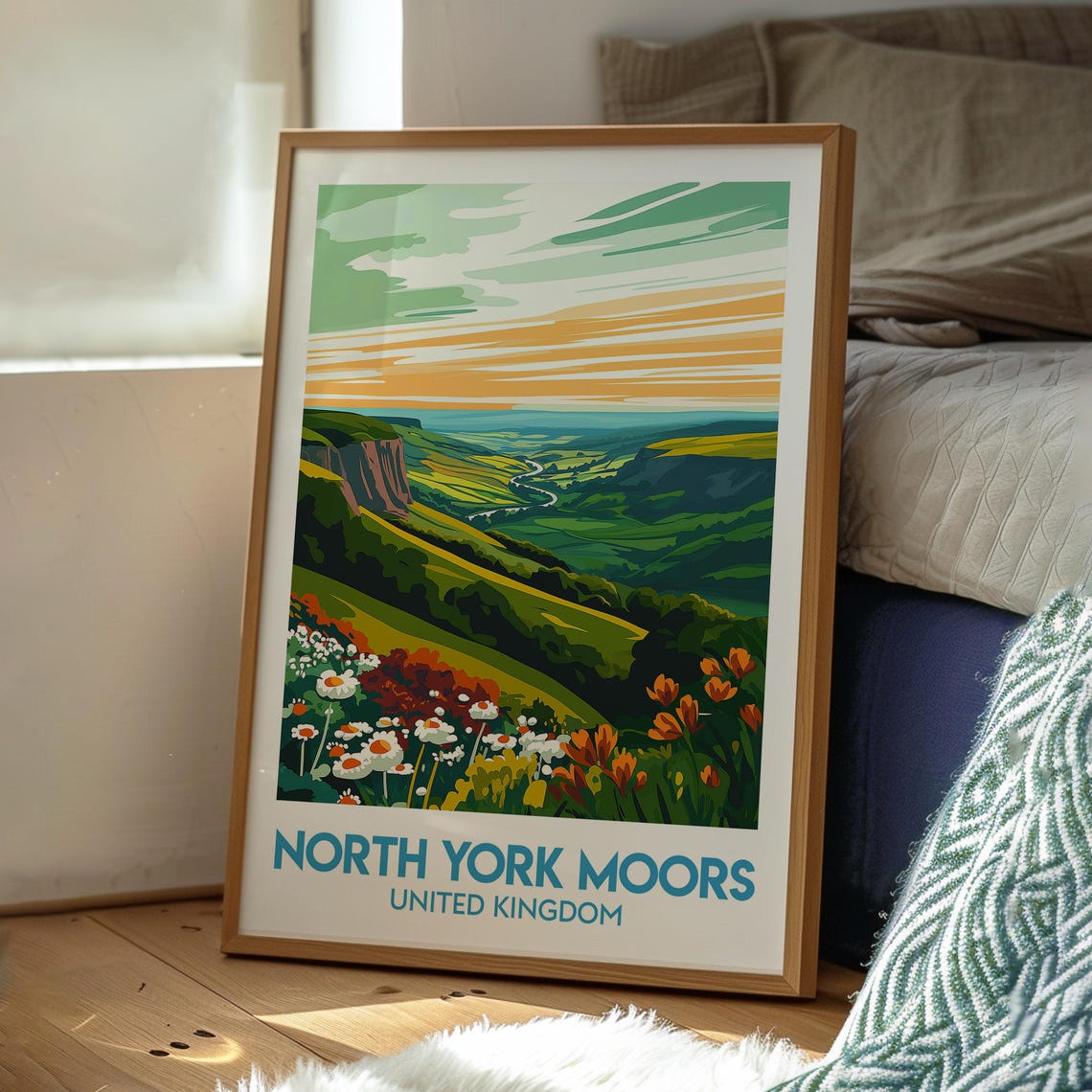 North York Moors United Kingdom Wildflower Moorland Valley Poster - Image 3
