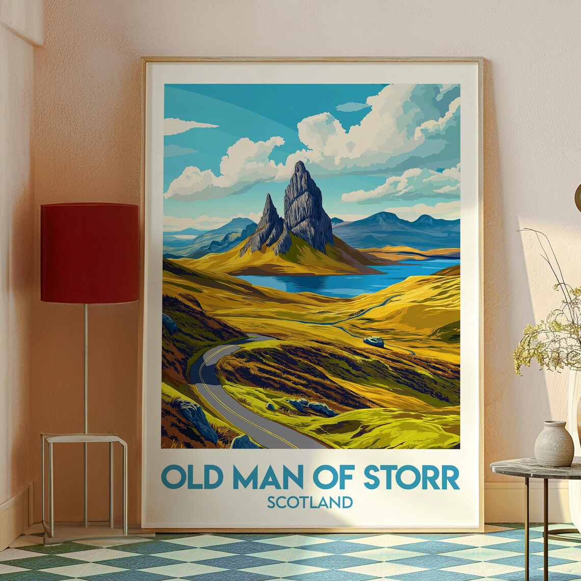 Old Man Of Storr Scotland Isle Of Skye Rock Illustration Art Poster - Image 2