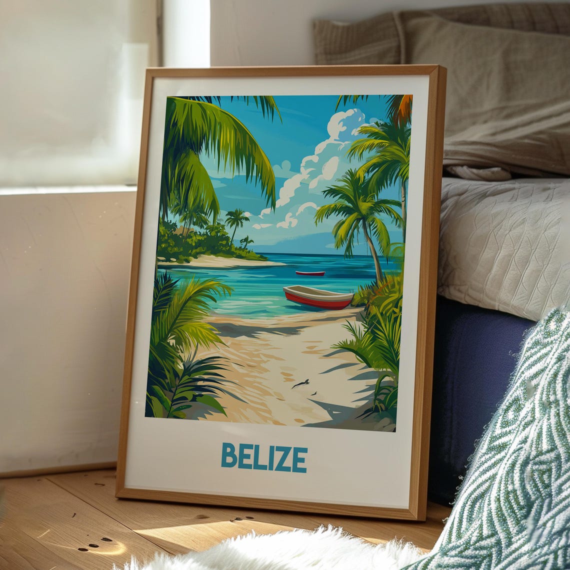 Belize Travel Poster, Coast and Barrier Reef - Image 3