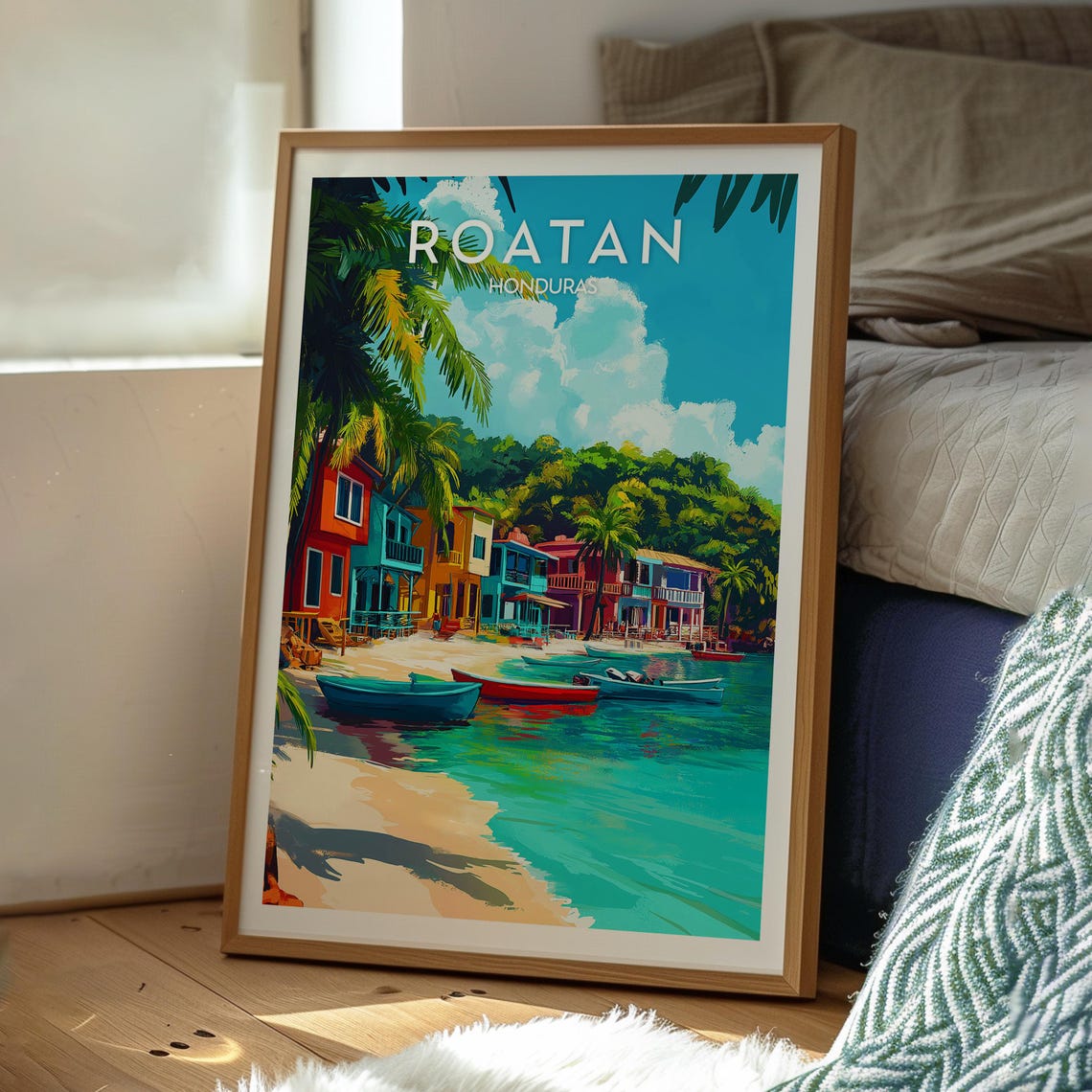 Roatan Travel Poster, Caribbean Wall Art - Image 3