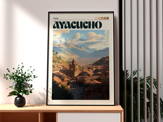 Ayacucho Poster Art Peru Travel Print Wall Backpacking South America