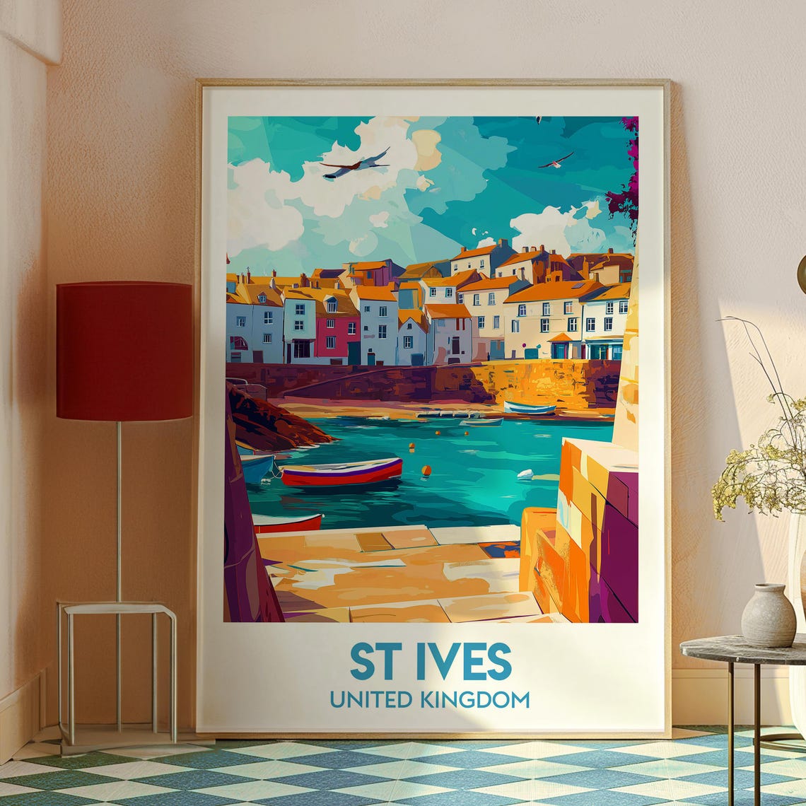 St Ives Cornwall Harbour Town Fishing Boats Coastal Travel Poster - Image 2