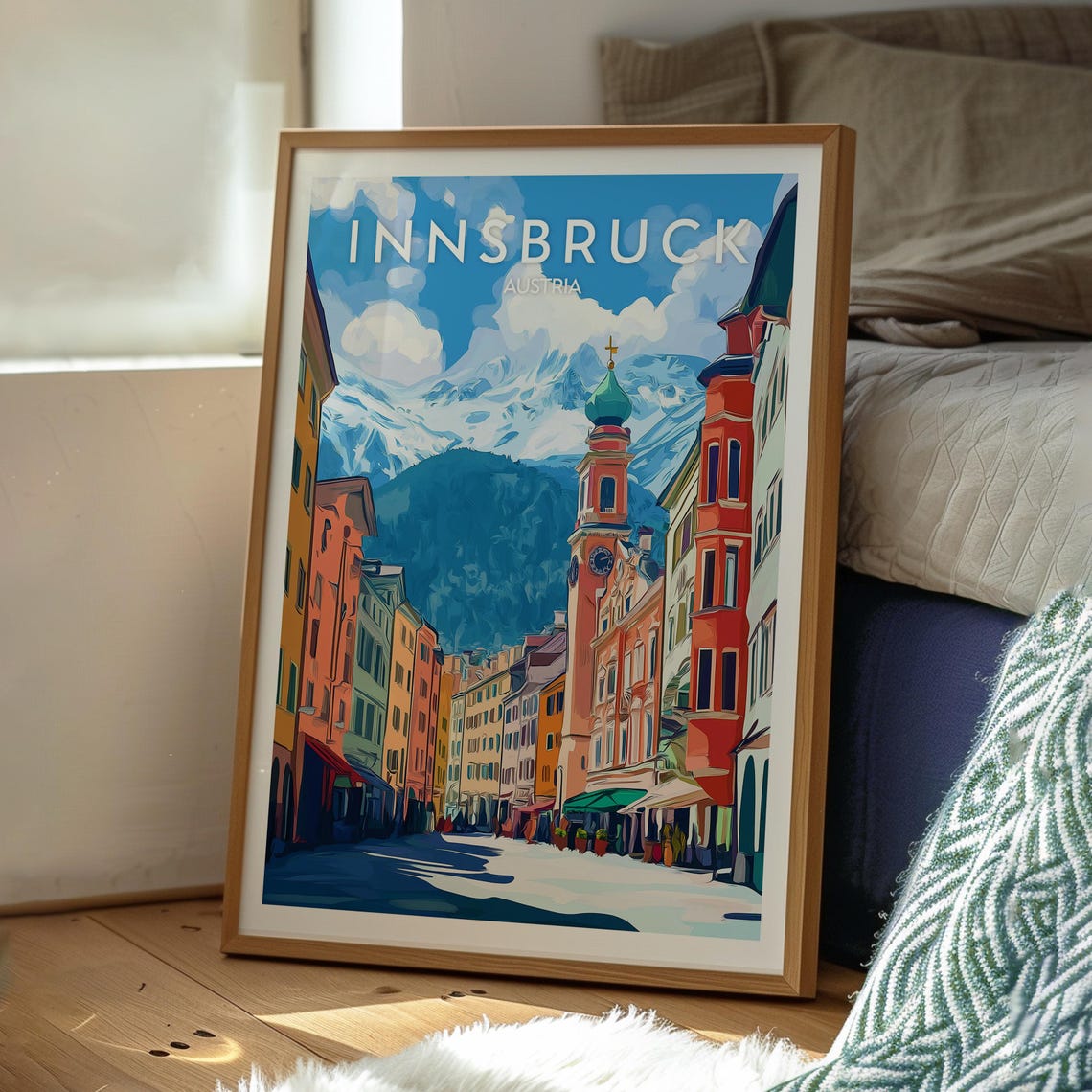 Innsbruck Austria Alpine Old Town Mountain View Travel Poster - Image 3