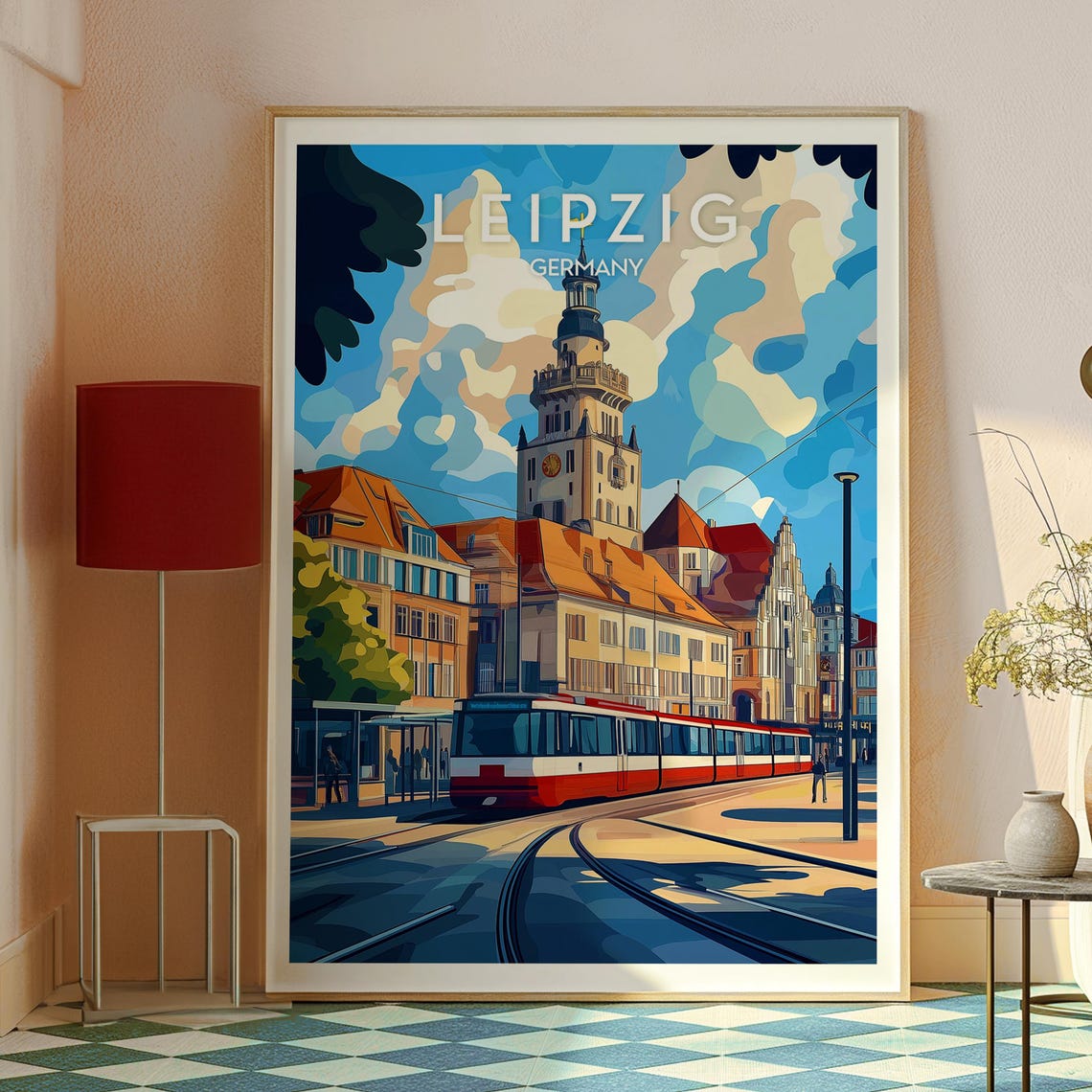 Leipzig Germany Historic Old Town Tram City Square Street Poster - Image 2