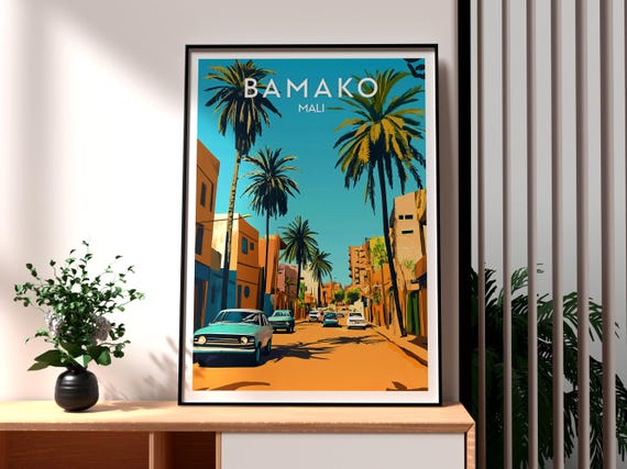 Bamako Travel Print Mali Wall Art Poster Africa City