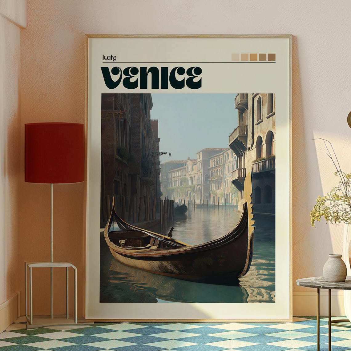 Venice Italy Gondola Canal Historic Buildings Romantic Art Poster - Image 2