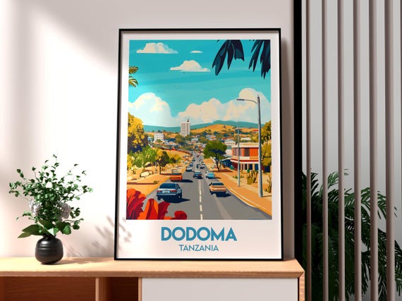 Dodoma Travel Print Tanzania Wall Art Poster Africa City