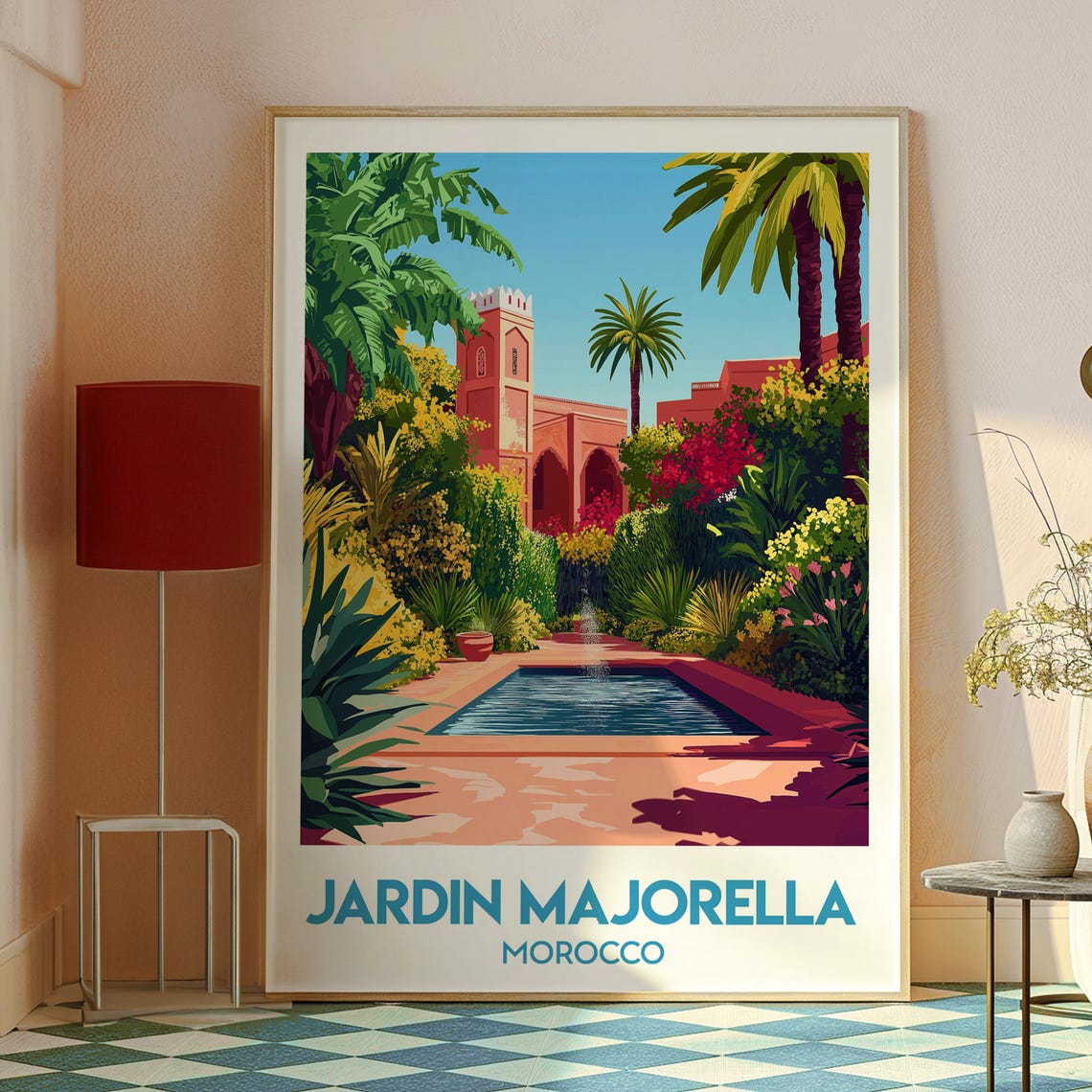 Jardin Majorella Morocco Lush Garden Reflecting Pool Oasis Poster - Image 2