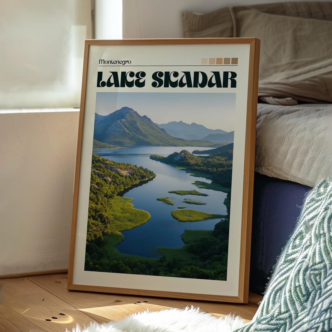 Lake Skadar Montenegro Aerial Green Islands Mountain Lake Poster - Image 3