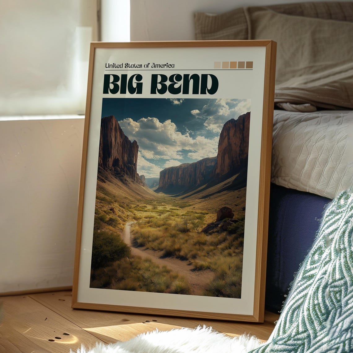 Big Bend Texas Desert Canyon Trail Hiking Scene Travel Poster - Image 3