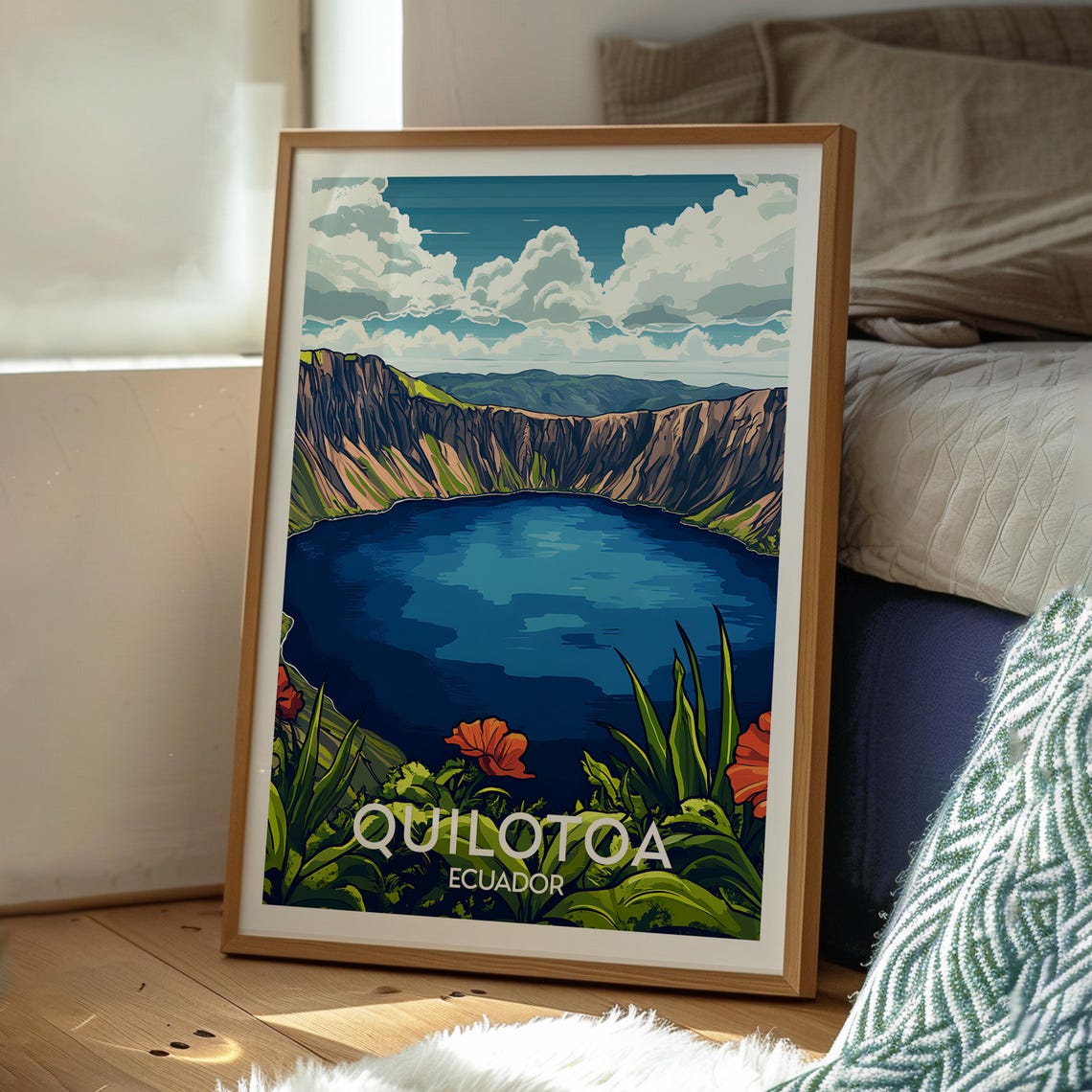 Quilotoa Lake Poster Ecuador Art Travel Print Wall Backpacking South America - Image 3