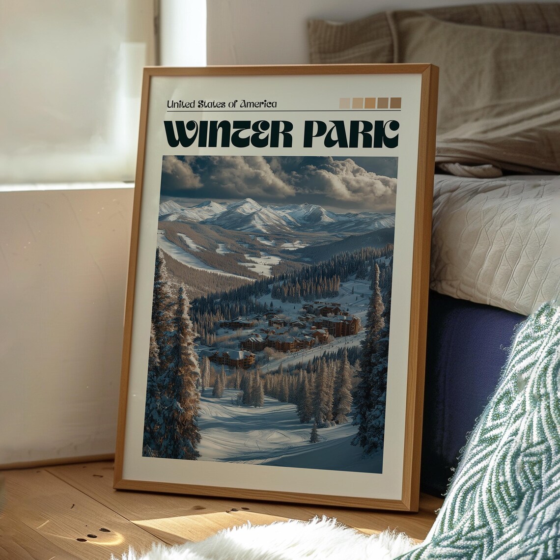 Winter Park Colorado USA Ski Resort Retro Snowy Mountain Travel Poster - Image 3