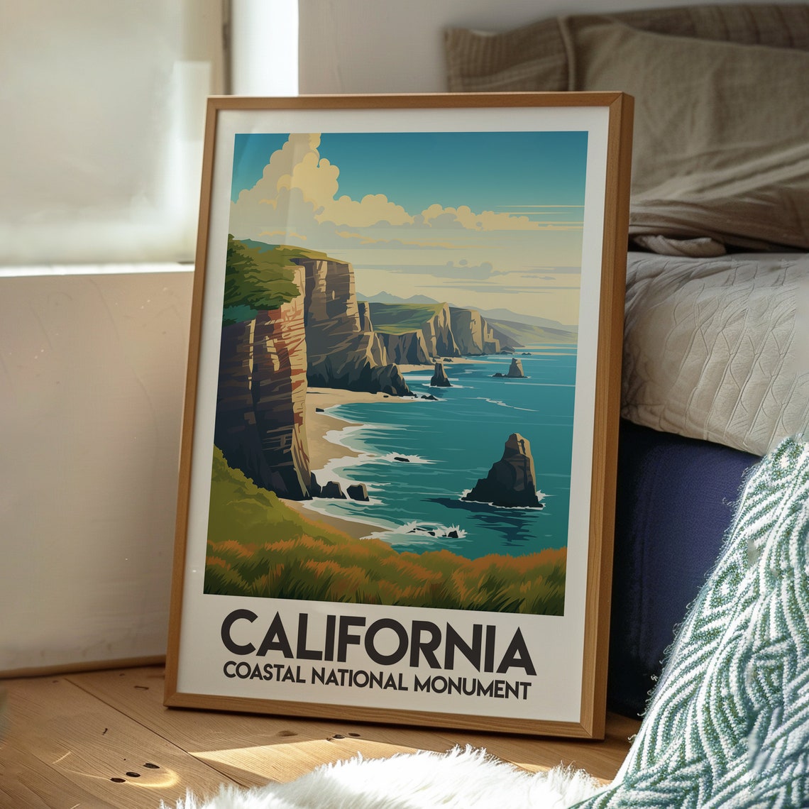 California Coastal National Monument Sea Cliffs Travel Poster - Image 3