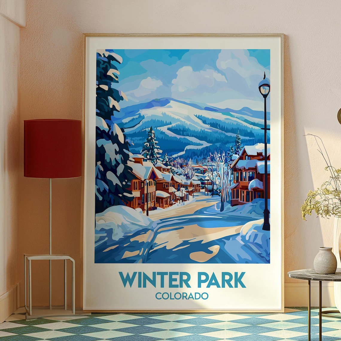 Winter Park Colorado Skiing Travel Poster - Image 2