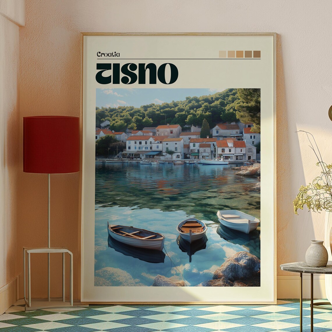 Tisno Croatia Fishing Village Boats Clear Water Travel Poster - Image 2