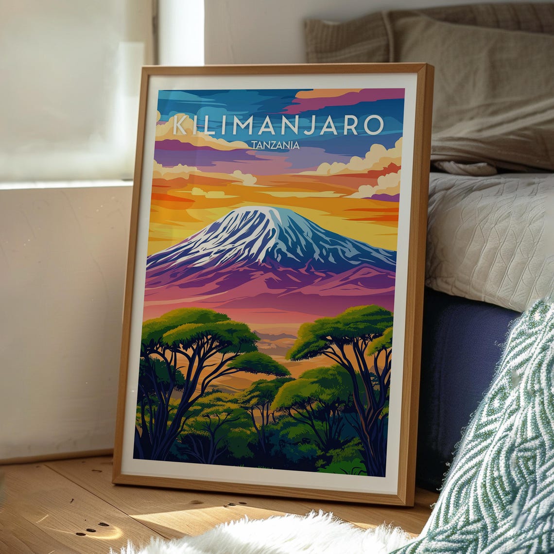 Kilimanjaro Tanzania Majestic Mountain Acacia Trees Dawn Sky Poster - Image 3