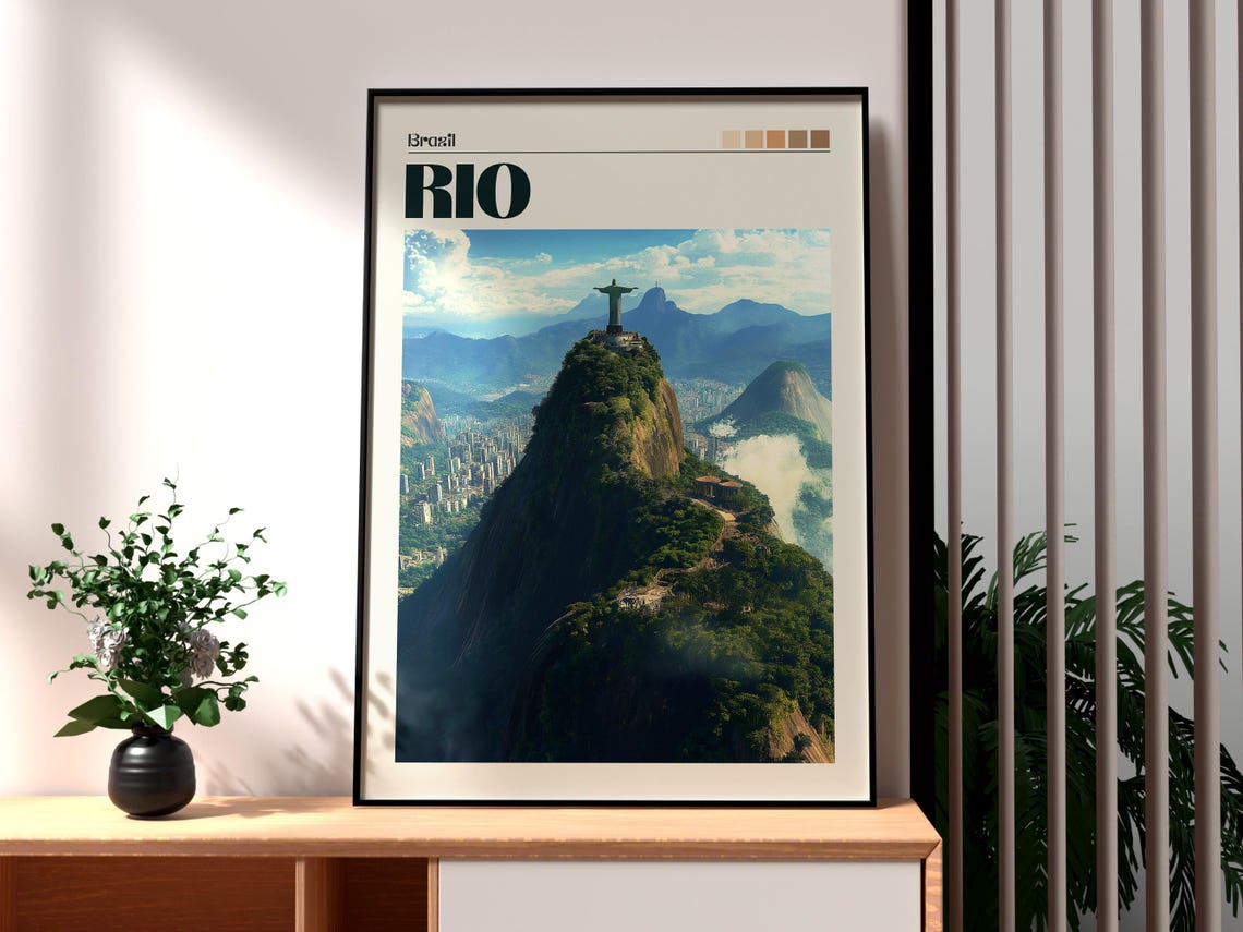 Rio De Janeiro Brazil Christ The Redeemer Corcovado Mountain Poster